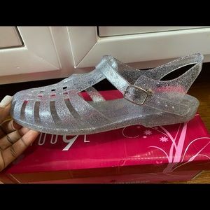 Jelly sandals turquoise & sparkly